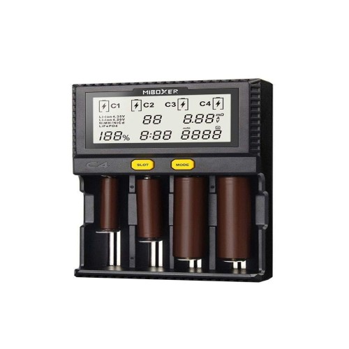 MiBOXER 電池充電器 18650 充電器 ミニ四駆 電池  最大1.5A 充電  C4
