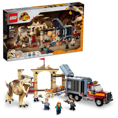 レゴ(LEGO) ジュラシック・ワールド おもちゃ 恐竜 T-レックスとアトロキラプトルの大脱走 クリスマスプレゼント クリスマス 76948 ブロック プレゼント きょうりゅう トラック 男の子 女の子 8歳以上
