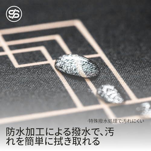 SLOWPLAY Godel ポーカーマット テキサスホールデム 120x70cm｜縁取り 強力な撥水加工 騒音軽減｜持ち運びやすさ （ブラック＆シャンパンゴールド）_3