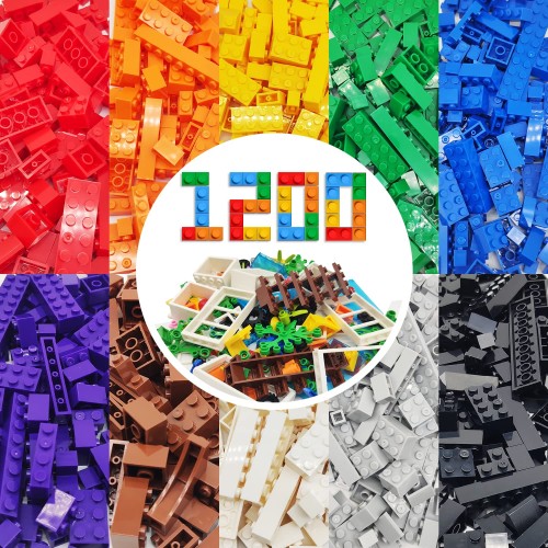 WYSWYG 1200ピース 主流なブランドのブロックと完全互換 クラシックビルディングブロック おもちゃ 基本ブロック 10色 14形状6歳以上適用