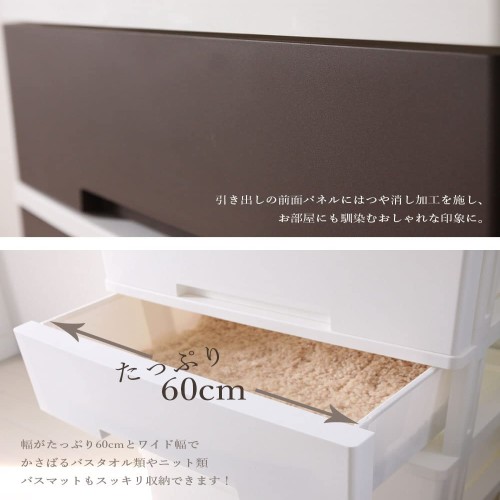 ILC ニューライフワイド収納チェスト 4段 ネイビー W60×D40×H81.5cmの通販は