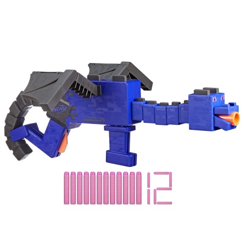 ハズブロ(HASBRO) ナーフ マインクラフト Minecraft ENDER DRAGON ブラスター、4ダーツ内蔵クリップ、エリートダーツ12本付き、マインクラフトに登場するキャラクターをモチーフにしたデザイン F7912 正規品