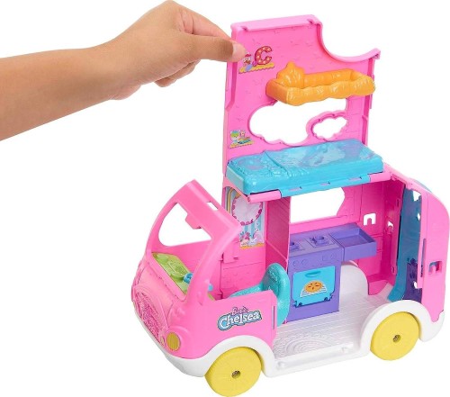 バービー(Barbie) バービーのいもうとのチェルシーとピンクのキャンピングカー プールつき！／映画「バービー」に登場！？ 着せ替え人形ハウス 乗り物 3才〜プレゼント HNH90_3