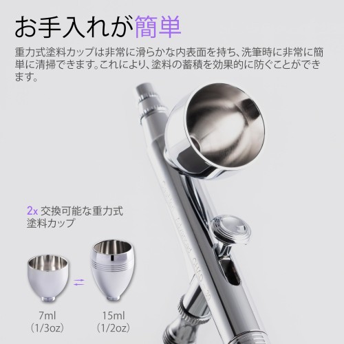 Gaahleri エアブラシ ダブルアクション Advanced Series GHAD-39 (自定心挿入式ノズル構造) ノズル口径0.35  0.5mm模型 塗装_3