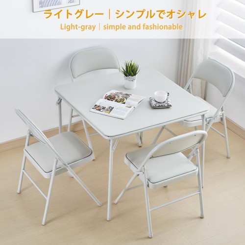 BOOSDEN 折りたたみ パイプ椅子 4脚セット 折り畳み椅子 折りたたみチェア おりたたみいす 背もたれ 会議 椅子 イス ダイニングチェア 室内 軽量 おしゃれ 省スペース イベント シンプル オフホワイト_6
