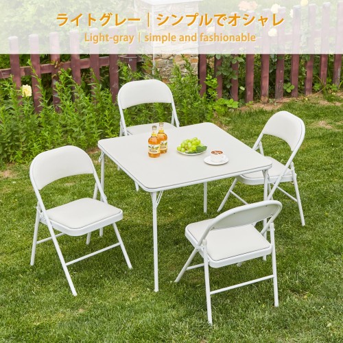 BOOSDEN 折りたたみ パイプ椅子 4脚セット 折り畳み椅子 折りたたみチェア おりたたみいす 背もたれ 会議 椅子 イス ダイニングチェア 室内 軽量 おしゃれ 省スペース イベント シンプル オフホワイト_7