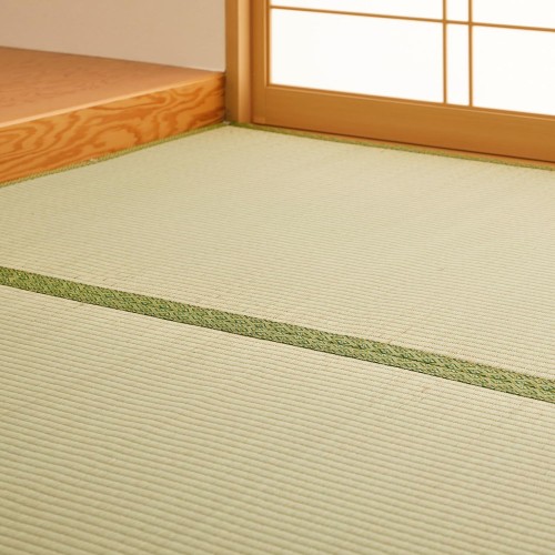 萩原 フリーカット上敷き い草カーペット 団地間6畳 約255X340cm 「HG」 双目織 裏貼あり 切れる DIY