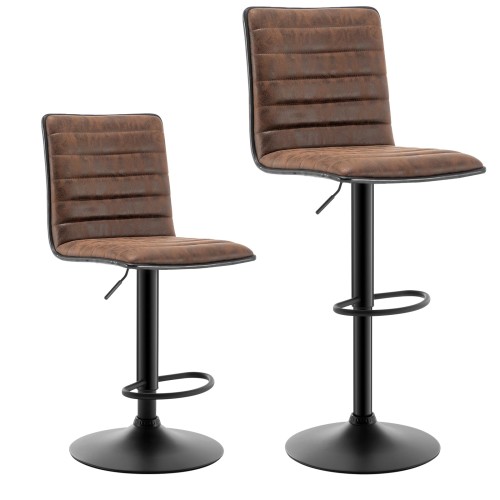 Danketuhl ダンクトゥール EX-8337 カーデル カウンターチェア バーチェア 2脚set 昇降式 ハイスツール 360度回転式 ヴィンテージ 背もたれ付き キッチンカウンター、レストラン、 コーヒーブラウン 茶色 ヴィンテージの通販は