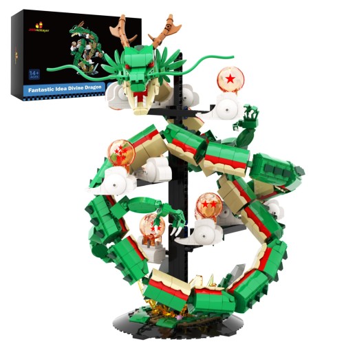 JMBricklayer ドラゴン ビルディング ブロック セット ライト付き 70134 大人向け組み立ておもちゃ クールな動物 龍ドラゴン ディスプレイ モデル、動物コレクション 恐竜 ビルディング おもちゃ、龍 ドラゴンボール建築ブロック 組み立て 玩具、ホームオフィスの装飾、男の子