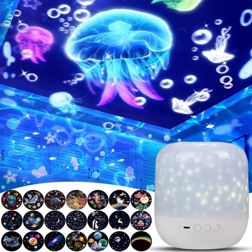 21種類投影フィルム プラネタリウム 家庭用 子供 人気 本格的 星座 星 月 星空 太陽系 クラゲ 人魚 睡眠 ナイトライト 投影ライト ベッドサイドランプ 授乳ライト 多種点灯モード 間接照明 360度回転 光色変換 輝度調整 家族 友達 恋人 誕生日 クリスマス プレゼント
