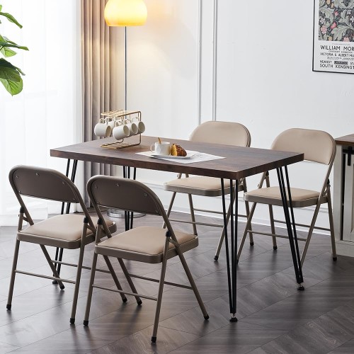 オーエスジェイ(OSJ) ダイニングテーブル 4人 幅120×奥行き70 組み立て非常に簡単 ソリッド ハイエンド ヴィンテージ風 ブラウン 365日間安心の品質保証 登場の通販は 15,262円