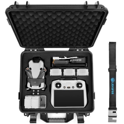Lekufee DJI Mini 4 Pro 防水ハードキャリングケース- DJI Mini 4 Pro ドローン、DJI Mini 4、Mini 3 Pro、Mini 3 ドローン、 DJI RC 2、DJI RC、RC N2、RC N1 送信機およびアクセサリーに対応 (ケースのみ)
