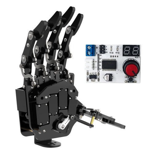 ロボットハンド5本指単独運動バイオニックロボット機械アームDIY - 右手とサーボテスター