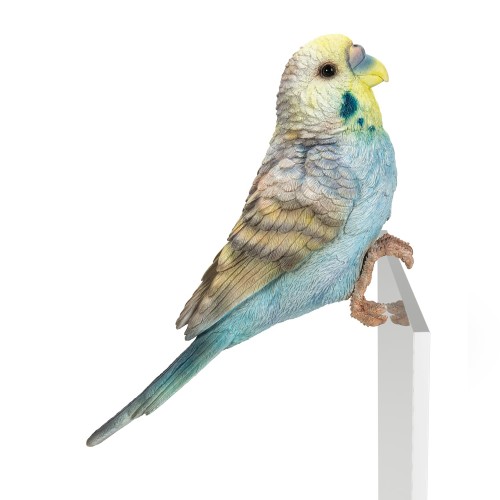 ウービア 縁飾り 水色セキセイインコ 18.5×6×12？ 人形 フィギュア 置き物 アニマル 動物 ガーデン 装飾 鳥 H23043-1
