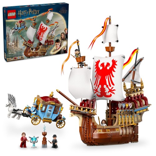 LEGO ハリーポッター トリウィザードトーナメント:到着、ハリーポッターコレクション、ボーバトン馬車とダームストラン船、男の子と女の子への魔法のギフト、10歳の子供のためのハリーポッターのおもちゃ 76440