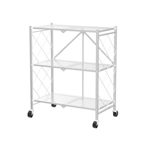 ラック 折り畳みラック 本体完成品/キャスターを付けるだけスチールラックキャスター付き メタルラック ランドリーラック 折りたたみラック 大容量 移動便利 組立簡単 の通販は 7,846円