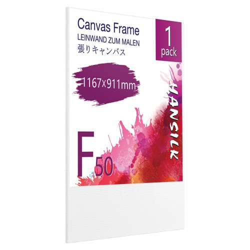 HANSILK キャンバス 張りキャンバス F50 1167mmx911mm 1枚 キャンバス絵 パネルボード 画材 中目 化繊綿 美術装飾 ギャラリー用 油彩・アクリル兼用