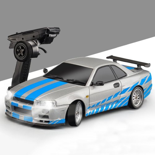 LDR/C 1/18ドリフトカー GTR R34ラジコンカー ドリフト走行 2.4GHz比例