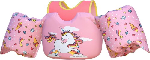 米国沿岸警備隊(USCG)認証 浮き輪 子供用ライフジャケット幼児 キッズスイムベスト アームリング 子供 腕 赤ちゃん 2〜7歳 ベビー 水泳練習 水遊び 海水浴 便利 軽量(ユニコーン)