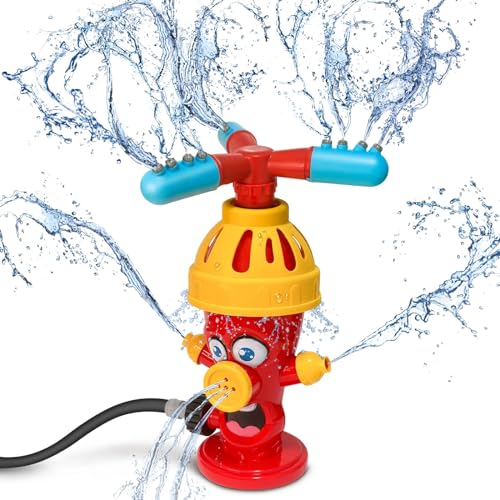 OBEST スプリンクラー 消火栓のおもちゃ 回転噴水 屋外水遊び 夏の日 親子遊び 噴水 おもちゃ 芝生遊び 子供プール 夏対策 子供用 ホースアダプター付き ホース含みません 男の子 女の子 6歳以上