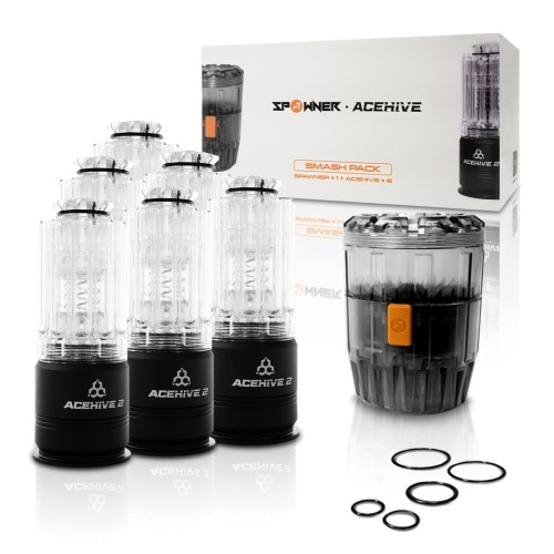 ACETECH AceHive Spawner トイシューティング用ユニットセット 高速リロード対応 標準BB弾対応 40mmタイプカート互換 シミュレーションモード搭載 (Acehiveスターターパック - 単発グレネード x6、ローダー x1)