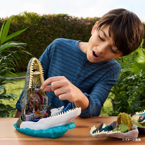 マテル ジュラシックワールド(JURASSIC WORLD) デラックスヘッド プレイセット モササウルス 子供向けフィギュア 恐竜 おもちゃ 4歳から マルチ JGB60_1