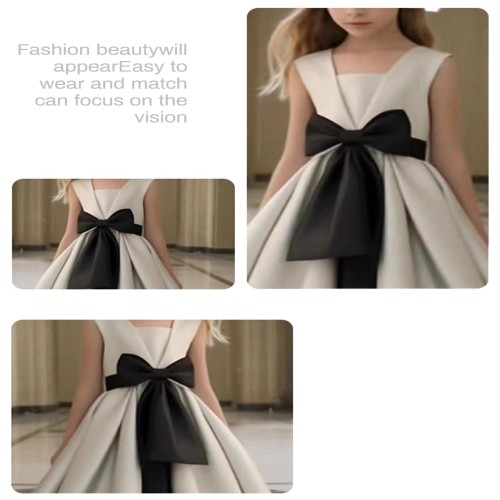 [VOKLLIYU] 子供 ドレス キッズ ピアノ発表会 子ども ドレス バイオリン 演奏会 ロングドレス 女の子 蝶結び お姫様 上品 パーティー フォーマル ジュニア ドレス 結婚式 誕生日 (ホワイト 160)