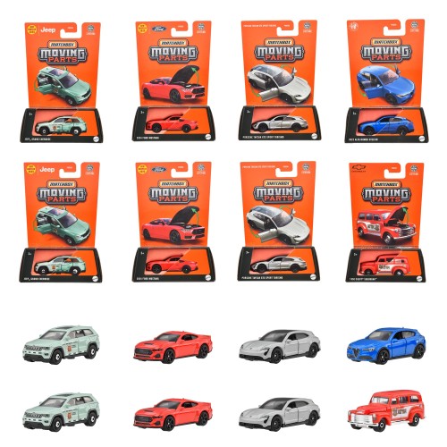 マッチボックス(Matchbox) ムービングパーツ アソート 乗り物おもちゃ ミニカー 8台入り BOX販売 3歳から マルチ 985A-FWD28