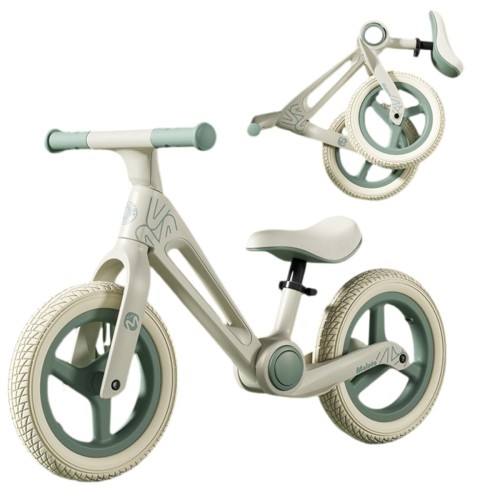 Little Bean ペダルなし自転車 キックバイク キッズバイク 折りたためる サドル調整可能 2〜7歳 ワンタッチ組立 子供の誕生日プレゼント (グリーン, 12インチ（ノーパンクタイヤ）)