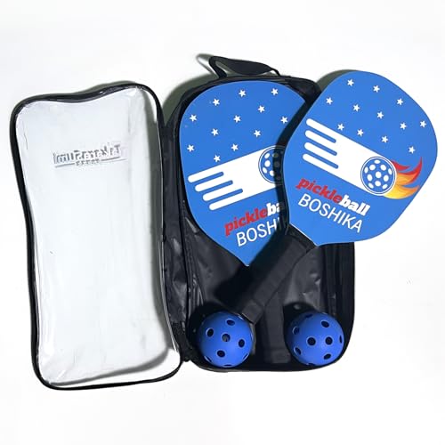 TakaraSumi 木製ピックルボールセット 初心者向け 2ラケット+2ボール+収納袋付き 軽量設計 屋内外スポーツ用 家族や友達と楽しめる耐久性 ラケットゲーム 天然素材piclleball初回特価 4,495円