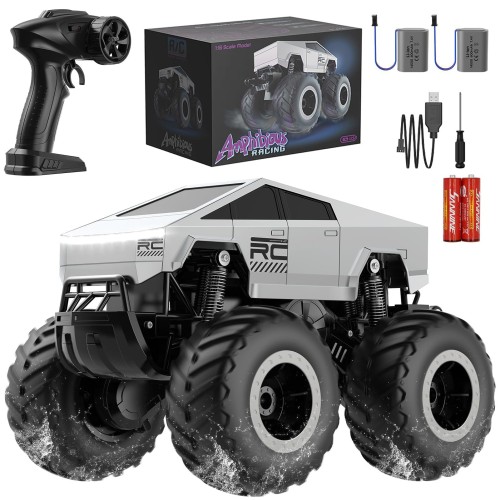 ラジコンカー 水陸両用 オフロード-ラジコンカー 子供向け 人気 ラジコン 四駆 オフロード ドリフト 防水 2.4Ghz 4WD 360°回転 LEDライト付き 電動 おもちゃ 車 誕生日 贈り物 学生向けにプレゼント 日本語取扱説明書 5,981円