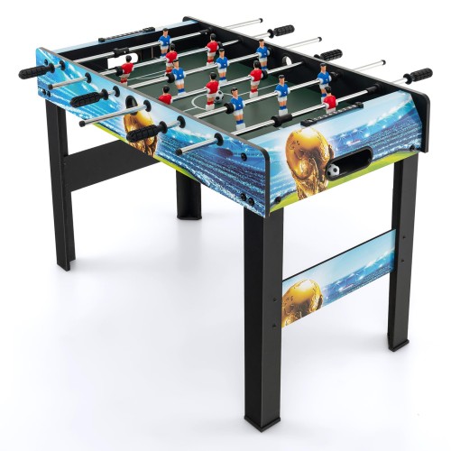 GYMAX サッカーゲーム テーブル 約幅94cm 奥行51cm サッカー盤 卓上 フーズボール ボードゲーム 2人対戦 テーブルゲーム おもちゃ 自立式 卓上式 2人対戦 親子 親友 家族団欒 コンパクト設計