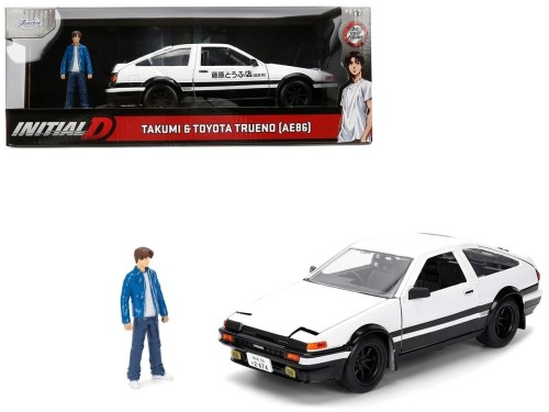 JADA TOYS 1/24 頭文字D 藤原拓海 and トヨタ トレノ AE86 ハチロク イニシャルD Initial D Trueno Hollywood Rides [並行輸入品]