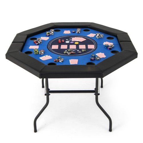 GIANTEX ポーカーテーブル 折りたたみ 8人対応 ポーカーマット パッド