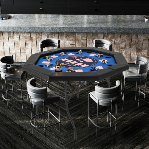 GIANTEX ポーカーテーブル 折りたたみ 8人対応 ポーカーマット パッド 