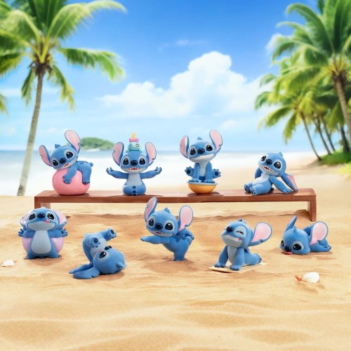 TOP TOY ディズニー スティッチ「元気ヨガ」シリーズアソートボックス 8ピースガチャガチャ ブラインドボックス フィギュア ソフビ PVC プレミアム おもちゃ 誕生日 プレゼント スティッチ クリスマス ギフト_1