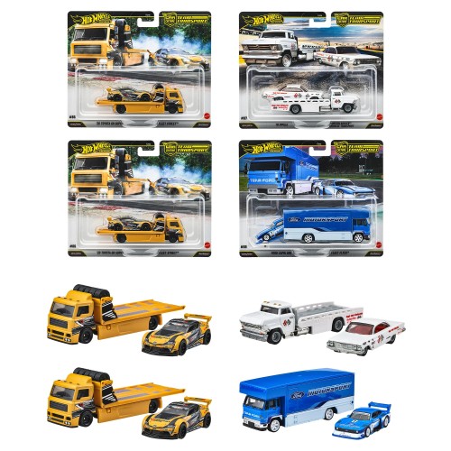 ホットウィール(Hot Wheels) チームトランスポート アソート 乗り物おもちゃ ミニカー 2台組×4セット入り BOX販売 3歳から マルチ FLF56-987J