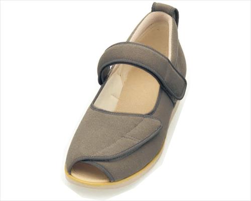 あゆみシューズ オープンマジックII Mグレー 4Lサイズ 両足