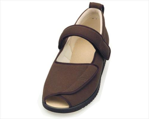 徳武産業 介護シューズ あゆみ オープンマジックII 施設・院内用 ブラウン 3Lサイズ(25.0~25.5cm) 足囲7E 両足