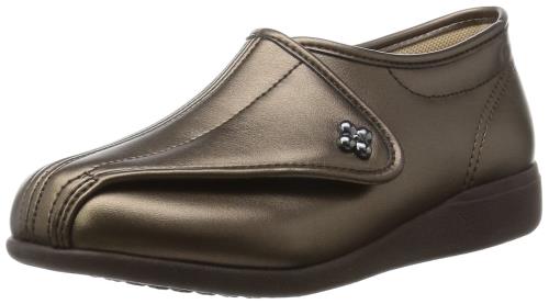 [快歩主義] 介護シューズ 軽量 転倒予防 リハビリ 幅広3E KHS L011 レディース ブロンズスムース 23.5 cm 3E