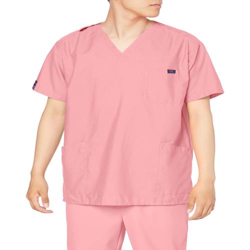 [パントン] スクラブ 医療白衣 メディカル 男女兼用 ユニセックス カラバリ 吸汗速乾性 7000SC ピンク 日本 L (日本サイズL相当)