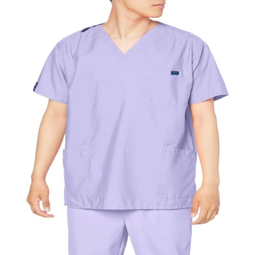 [パントン] スクラブ 医療白衣 メディカル 男女兼用 ユニセックス カラバリ 吸汗速乾性 7000SC サックス 日本 M (日本サイズM相当)