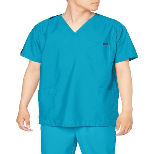 [パントン] スクラブ 医療白衣 メディカル 男女兼用 ユニセックス カラバリ 吸汗速乾性 7000SC ターコイズ 日本 L (日本サイズL相当)