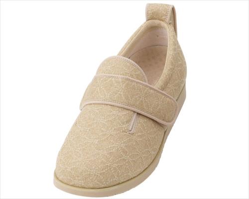 介護シューズ あゆみ ダブルマジックII雅 施設・院内用 ベージュ Mサイズ(22.0~22.5cm) 足囲7E 両足