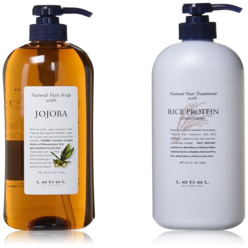 定番セット ルベル(LebeL) ナチュラルヘアソープ ウィズ JO (ホホバ 720ml) ナチュラルヘアトリートメント ウィズ RP (ライスプロテイン 720g) モイスチャライジング