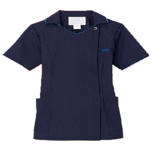 [ジップスクラブ] スクラブ・白衣 7024SC レディース ダークネイビー×ターコイズ M (日本サイズM相当)