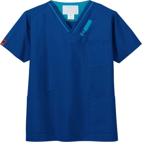 [パントン] スクラブ 白衣 7042SC 男女兼用 ネイビー×ターコイズ 日本 3L (日本サイズ3L相当) 5,863円