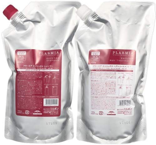 ミルボン プラーミア エンリッチド シャンプー 1000mL + トリートメント F 1000g 詰め替え セット