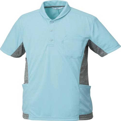 [ミズノ] 兼用ニットシャツ 襟付き [吸汗速乾/UVカット/ストレッチ] 医療 介護 リハビリ MZ0171 C-33 アクアスプラッシュ L