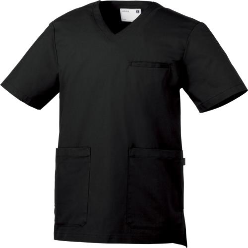 [ユナイト] 医療 スクラブ 男性 動きやすい 抗菌 ストレッチ S~3L 全5色 メディカル 介護 看護師 制服 UN0071 C-10 ブラック M